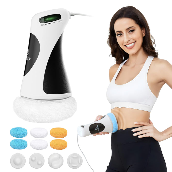 COMFIER Cellulite Massager Remover, Body Shaping Machine Massager with 5 Massage Heads & 6 Washable Pads, Cavitation Machine for Body Fat Removal for Belly Butt Arms Legs