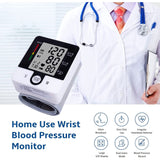 Wrist Blood Pressure Monitor Automatic Wrist Bp Monitor Talking Blood Pressure Cuff for Home Use Adjustable Cuffs for Adult Electronic Digital Large LCD Display with Battery and Carrying Case…
