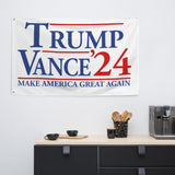 Donald Trump and J.D. Vance 2024 Make America Great Again 3x5 Flag | Trump Vance '24 Single-Side Flag Banner with Grommets on Side