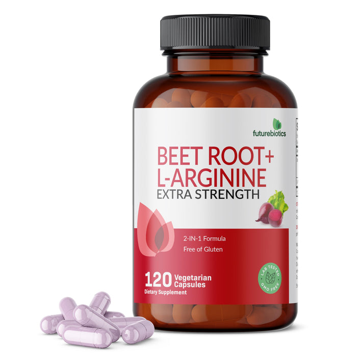 Futurebiotics Beet Root + L-Arginine 2000 MG, Non-GMO, 120 Vegetarian Capsules (Packing may vary)