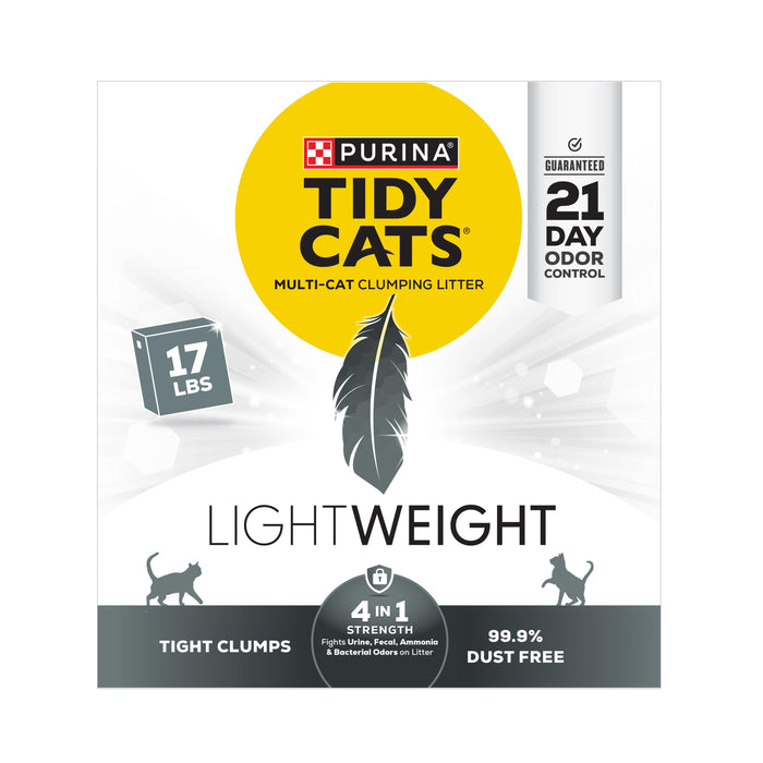Purina Tidy Cats Multi Cat, Low Dust, Clumping Cat Litter, LightWeight 4-in-1 Strength - 17 lb. Box