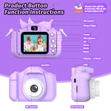 Upgrade Kids Camera for Boys Girls, Toddler Digital Selfie Camera with Cute Protective Cover and 32G SD Card, Christmas Birthday Gifts Toys for 3 4 5 6 7 8 9 10 11 12 Years Old Little Girls and Boys