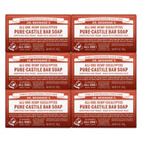 Dr. Bronner's - Pure-Castile Bar Soap (Eucalyptus, 5 ounce, 6-Pack) - Made with Organic Oils, For Face, Body and Hair, Gentle and Moisturizing, Biodegradable, Vegan, Cruelty-free, Non-GMO