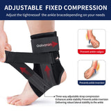 Galvaran Ankle Brace for Women & Men with Adjustable 3-Way Strap for Ankle Sprained, Achilles Tendon, Sprained Injury Recovery, Ankle support Stabilizer - Running(M, Left)