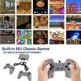 Welltop PlayStation Classic 8-bit PS1 Retro Video Game Console, Mini Video Games Consoles, Built-in 851 Games with 2 Gamepads, Support AV Out Family TV Retro Games Controller, Grey