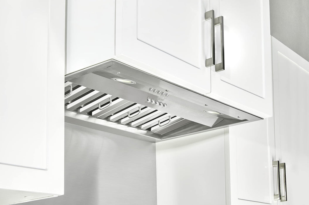 KOBE INX2630SQB-700-2 Brillia 30-inch Built-in/ Insert Range Hood, 3-Speed, 750 CFM, LED Lights, Baffle Filters
