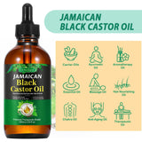 120ML Jamaican Black Castor Oil, Organic Castor Oil for Hair Growth, Cold Press Unrefined, Thicker Eyelashes and Eyebrows, Massage Oil for Aromatherapy