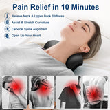 Fanlecy Neck and Shoulder Relaxer with Upper Back Massage Point, Cervical Traction Device Neck Stretcher for TMJ Pain Relief and Cervical Spine Alignment Chiropractic Pillow (Black)