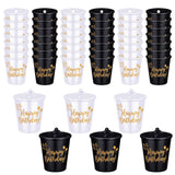 Sureio 24 Pack Shot Glass on Beaded Necklace Shot Glass Necklaces Plastic Shot Necklace Cups for Birthday Party Happy Wedding Festival Parade Favor (Black, White)