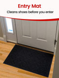 SlipToGrip Universal Door Mat, Plaid Design - Green, 42 x 35 - Anti Slip, Durable & Washable, Outdoor & Indoor Floor Welcome Mat Door Mat Entry - Rug for Garage, Patio, Front Door, Dust Absorbent, 2pk