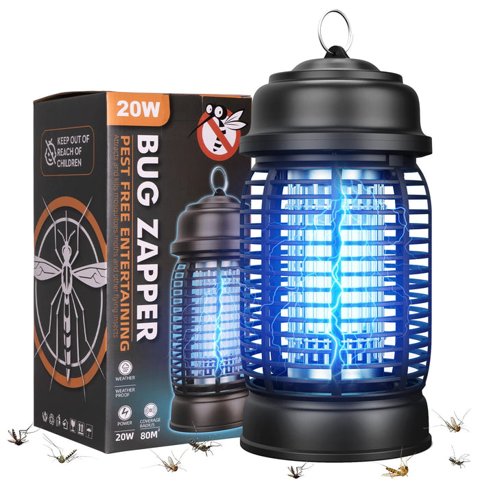 DEEZEE Bug Zapper Outdoor， 4200V Mosquito Zapper Indoor，20W Electric Fly Zapper ，Insect Zapper&Mosquito Killer lamp for Home, Patio, Kitchen, Backyard, Camping, Plug-in