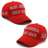 Nigua MAGA Hat, 2PCS 45-47 Trump 2024 Hat Make America Great Again Slogan Baseball Cap