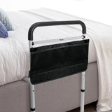 Vaunn Medical New Adjustable Bed Assist Rail Handle (Passed ASTM F3186–17 Safety Standard) and Hand Guard Grab Bar, Bedside Safety and Stability (Tool-Free Assembly), White/Black