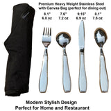 Weighted Utensils for Tremors and Parkinson Patients - Heavy Duty 7 oz Weight Knife Fork Spoons Stainless Steel Silverware Set, Adaptive Eating Flatware Elderly Hand Tremors Parkinsons Arthritis