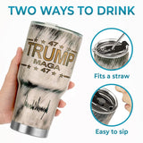 Joymarke MAGA Trump Tumbler 2024, Skull American Flag 30 Oz Tumbler, Trump Coffee Cups, USA Flag Tumbler Insulated Cup With Lid, Patriotic Birthday Gifts for Women Men, Republican Tumbler Cups