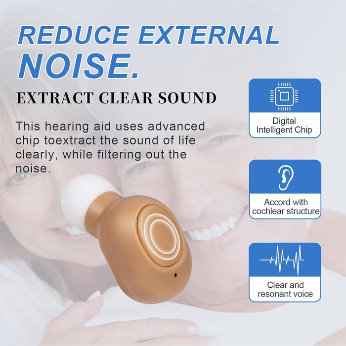 CIS Hearing Aids, Miniature Hearing Amplifiers for Adults with Noise Cancelling, Rechargeable Hearing Aids for Seniors with Crystal Clear Sound, and LED Power Display