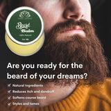 Organic Beard Balm, Styles, Strengthens & Softens Beards & Mustaches - Leave in Conditioner with Natural Argan Oil, Shea Butter, Vitamins and Wax Boost for Ultimate Shine