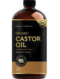 Brooklyn Botany Organic Castor Oil in Glass Bottle for Hair Growth, Eyelashes & Eyebrows - 100% Pure and Natural Carrier Oil, Hair & Body Oil - Moisturizing Massage Oil for Aromatherapy - 16 fl. Oz