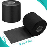 Dimora Pre Wrap Athletic, 4 Rolls Prewrap Headband for Hair, 120 Yards Foam Underwrap Athletic Tape, Best Padding for Underneath Sports Tape, 2.75 Inches x 30 Yards - Black