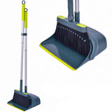 Jekayla Broom and Dustpan Set for Home with 54" Long Handle, Upright and Lightweight Dust pan and Brush Combo for Kitchen Room Office Lobby Floor Cleaning, Dark Green