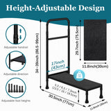 Gyykzz Bed Step Stool with Handle for Elderly Adults, 30.5" Long Bedside Step Stools for High Beds with Adjustable Height Handrails, Medical Heavy Duty Stepping Stool for Bedside, Step, SUV, Bathtub