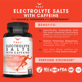 VALI Electrolyte Salts Plus 40mg Caffeine. Rapid Oral Rehydration Replacement Pills. Hydration Nutrition Powder Supplement, Energy, Recovery & Relief Fast. Fluid Health Essentials. 120 Veggie Capsules