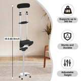 Support Way Under Arm Aluminum Pain Free Knee Crutch with Widened Base for Ankle Injury Sprains and Alternative to Knee Scooter, Height Adjustable Lightweight Waking Cane Support for Knee Rest