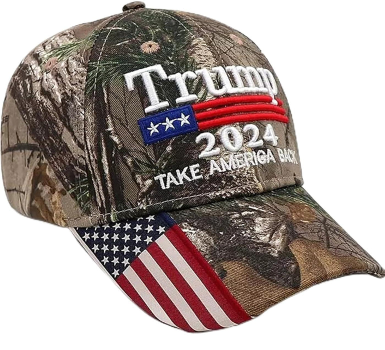 MADE in USA Trump Hat 2024 Take America Back Camo Hat Adjustable Cap Hat Presidential Election Campaign (Cameo Take America Back)