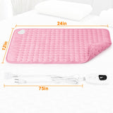 Heating Pad-Electric Heating Pads for Back,Neck,Abdomen,Moist Heated Pad for Shoulder,Knee,Hot Pad for Arms and Legs,Dry&Moist Heat & Auto Shut Off,Gifts for Women Men(Light pink,12''×24'')