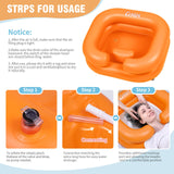 Cehim Inflatable Shampoo Basin - Portable Shampoo Bowl, Hair Washing Basin for Bedridden, Disabled,Injured, Hair Wash Tub for Dreadlocks and at Home Sink Washing (Orange)