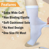 SYOLLAVE Diabetic Socks Extra Wide Non Binding Neuropathy Socks, Bariatric Socks for Men Women 6 Pairs