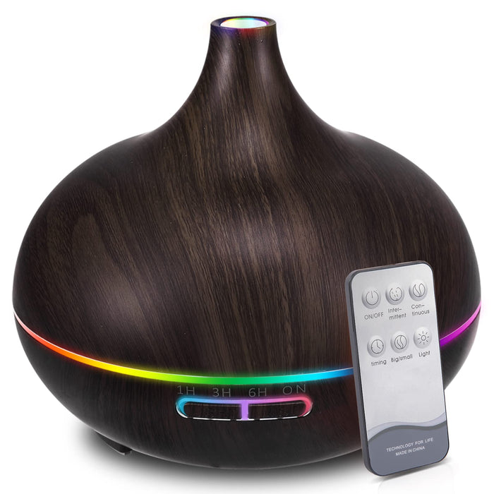 550ML Black Aroma Diffuser for Essential Oil Large Room with Remote Control,Aromatherapy Diffuser humidifier with Ambient Light & 3 Timer,Waterless Auto Off Essential Oils Diffusers for Home Kids