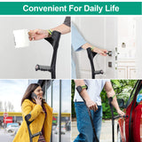 Elorgzem Pair Forearm Crutches, Ergonomic Folding Forearm Crutches for Adults with Anti-Dorp Cuff, 10-Level Adjustable Height, Suitable for Adults with Leg Injury (Pair - Black Handle)