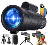 2024 New 80x100 HD High Powered Monocular Telescope with Smartphone Adapter and Tripod,Monoculars for Adults,Clear View,Monocular for Bird Watching