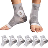 3Pairs Neuropathy Socks - Soothe Relief Compression Socks 20-30 mmHg - Comprex Ankle Sleeves for Arch Support, Achilles Tendonitis, and Foot Pain Relief (Gray, Large)