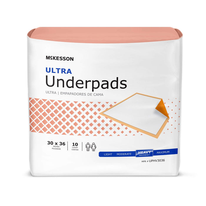 McKesson Ultra Underpads, Adult Incontinence Bed Pads, Chux, Disposable, Heavy Absorbency, 30 in x 36 in, 40 Count