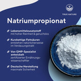 Propionsäure (Natriumpropionat) - 200 Kapseln (500mg) - Deutsche Herstellung - Vegan - TRUE NATURE®