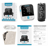 MEDGRAM Automatic Upper Arm Blood Pressure Monitor with Backlit LED Display, Adjustable Large Cuff (8.7-16.5 inches / 22-42cm), One-Click Measurement, Heart Rhythm Detection, 2 Users, 240 Sets Memory