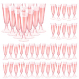 SUREHOME Plastic Champagne Flutes 40 Pack Pink Champagne Glasses 5.5 Oz Clear Plastic Mimosa Glasses Disposable Acrylic Wedding Toasting Glasses for Party Bar accessories Cocktail Cups Bulk