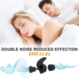 Noise Cancelling Ear Plugs, 6 Pairs Reusable Silicone Ear Plugs, Perfect for Sleep, Work, Study, Swimming, Concerts Noise Reduction, Comfortable Hearing Protection (Black)