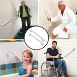 Rackickyer Shower Grab Bar, 2 Pack 16 Inch White Bathroom Grab Bar, 1.25" Diameter 304 Stainless Steel Anti-Slip Grab Bars for Bathtubs and Showers, Handicap Shower Grab Bar for Seniors Elderly