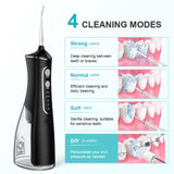 Water Flosser,Water Flosser Cordless,Uthvouxy Portable Dental Flossers with 4 Modes 5 Tips,Dental Care,Waterproof Oral Irrigator Rechargeable Powerful Teeth Oral Cleaner for Home & Travel-Black