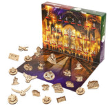 UGEARS Harry Potter Advent Calendar 2023 - Christmas Countdown Fidget Advent Calendar with 24 Fidget Model Wooden Models to Build for Adults - Christmas Advent Calendar with Christmas Tree Decorations