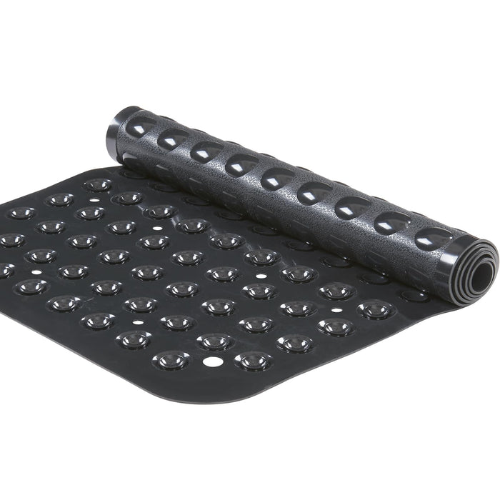 YANZIFLY Bathtub Mat for Shower: Soft Silicone 16X40 Inch Bath Mat Non Slip with Suction Cups Tub Mat for Bathroom for Kids Elderly Extra Large Shower matt Machine Washable - Black