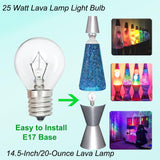 Lava Lamp Bulb [6-Pack],25 Watt E17 Intermediate Base Replacement Bulb for 14.5 Inch Lava Lamps,120 Volt S11 Bulbs,Dimmable,2700K Warm White