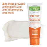 Medline Remedy Essentials Zinc Oxide Skin Protectant Paste (4 oz Tube), Unscented, Barrier, Incontinence Cream, Diaper Rash, Adults, Elderly, Hypoallergenic, Paraben Free