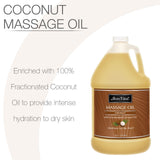 Bon Vital' Coconut Massage Oil with 100% Pure Fractionated Coconut Oil to Repair Dry Skin, Used by Massage Therapists and At-Home Use for Therapeutic Massages and Relaxation, 1 Gal, Label may Vary