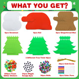 Max Fun 302PCS Christmas Crafts Tree Foam Shapes Stickers Set Craft Kits, Xmas Tree Hat Snowman Christmas Decorations for Kids Crafts Party Favors Supplies