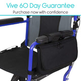 Vive Wheelchair Carry Bag - Arm Rest Pouch for Rollator, Walkers, Power Wheel Chairs and Knee Scooters - Side Storage Organizer for Elderly, Seniors, Adults - Lightweight and Heavy Duty Travel Tote