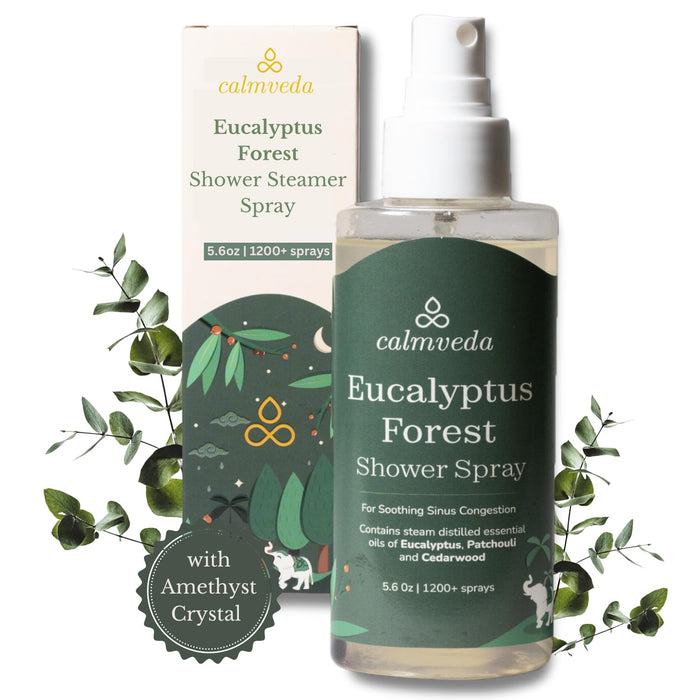 Eucalyptus Shower Spray Spa Feel - Escape to Serene Eucalyptus Forest (1200+ Sprays) | 100% Natural Essential Oil Spray, Infused with FlowerBACH™ Remedy | Eucalyptus Shower Steamers for Sinus Relief